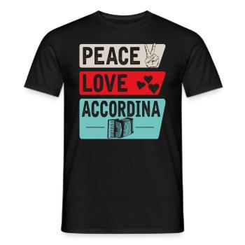 Paix Amour Accordina - T-shirt homme - noir - Devant - AI Model Male 178 light (178cm)