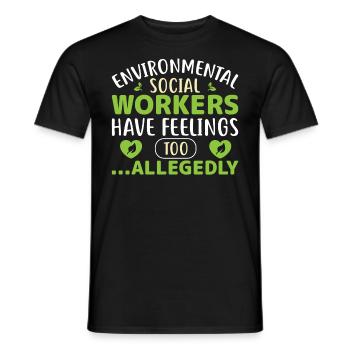 Les travailleurs sociaux environnementaux ont aussi des sentiments - T-shirt homme - noir - Devant - AI Model Male 178 light (178cm)
