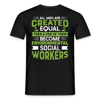 Environmental Social Worker Job Environmentalist - Men's T-Shirt - black - Front - AI Model Male 178 light (178cm)