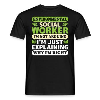 Environmental Social Worker Job Environmentalist - Men's T-Shirt - black - Front - AI Model Male 178 light (178cm)