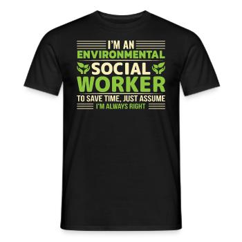 Environmental Social Worker Job Environmentalist - Men's T-Shirt - black - Front - AI Model Male 178 light (178cm)