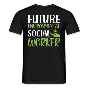 Futur travailleur social environnemental Travail social - T-shirt homme - noir - Devant - AI Model Male 178 light (178cm)