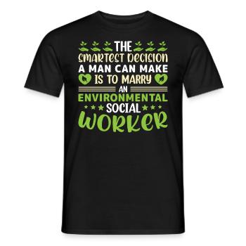 Emploi de travailleur social environnementaliste Environnementaliste - T-shirt homme - noir - Devant - AI Model Male 178 light (178cm)