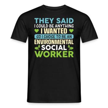 Environmental Social Worker Job Environmentalist - Männer T-Shirt - Schwarz - Vorne - AI Model Male 178 light (178cm)