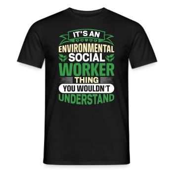 Environmental Social Worker Job Environmentalist - Männer T-Shirt - Schwarz - Vorne - AI Model Male 178 light (178cm)