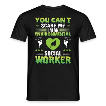 Emploi de travailleur social environnementaliste Environnementaliste - T-shirt homme - noir - Devant - AI Model Male 178 light (178cm)
