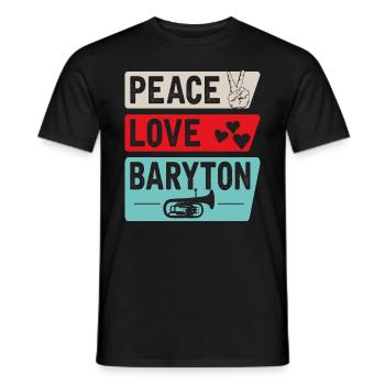 Peace Love Baryton Drôle Baryton Joueur - T-shirt homme - noir - Devant - AI Model Male 178 light (178cm)