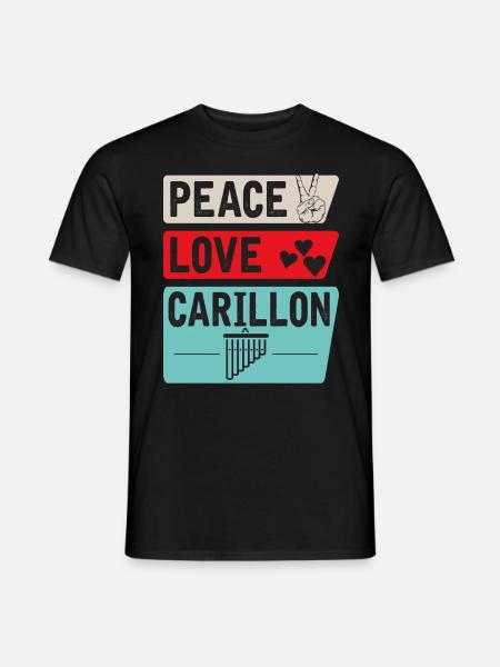 Peace Love Carillon Bell Ringer Music - Männer T-Shirt - Schwarz