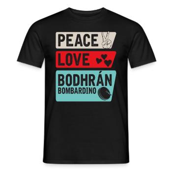 Peace Love Bodgrán Bombardino Joueurs - T-shirt homme - noir - Devant - AI Model Male 178 light (178cm)