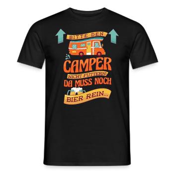 Wohnmobil-Camper Reisemobil Zubehör Camping und - Männer T-Shirt - Schwarz - Vorne - AI Model Male 178 light (178cm)