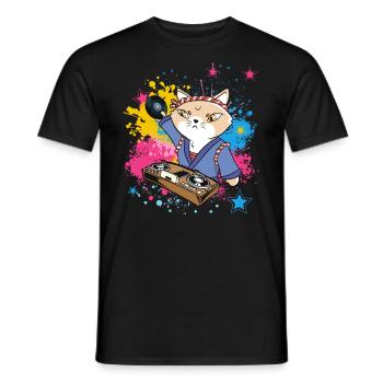 Musik-Disk-Jockey DJ Vinyl-Plattenspieler Japan - Männer T-Shirt - Schwarz - Vorne - AI Model Male 178 light (178cm)