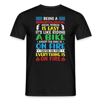 Travailleur social gérontologique Emploi Gérontologie - T-shirt homme - noir - Devant - AI Model Male 178 light (178cm)