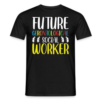 Future profession de travailleur social gérontologique - T-shirt homme - noir - Devant - AI Model Male 178 light (178cm)