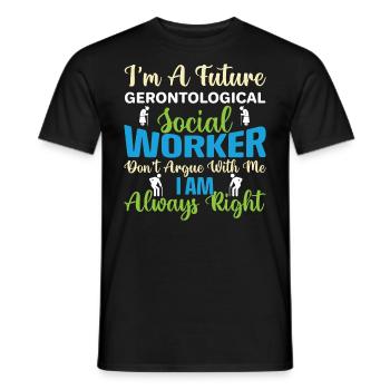 Je suis un futur travailleur social gérontologique - T-shirt homme - noir - Devant - AI Model Male 178 light (178cm)