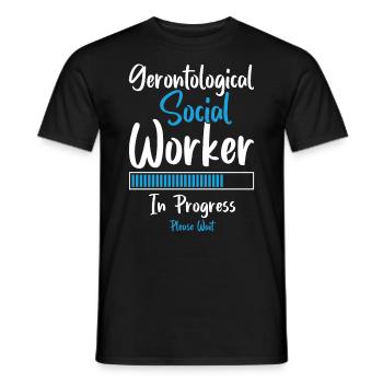 Travailleur social gérontologique en cours - T-shirt homme - noir - Devant - AI Model Male 178 light (178cm)
