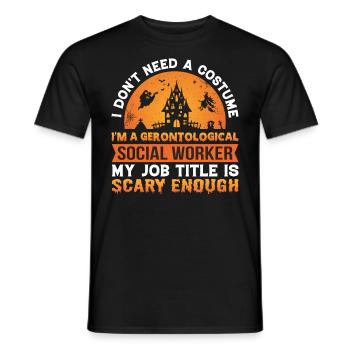 Travailleur social gérontologique Emploi Gérontologie - T-shirt homme - noir - Devant - AI Model Male 178 light (178cm)