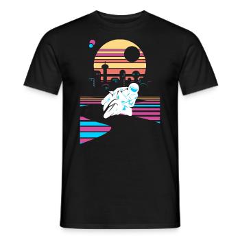 Motocycliste Cyclomoteur Vaporwave Moto - T-shirt homme - noir - Devant - AI Model Male 178 light (178cm)
