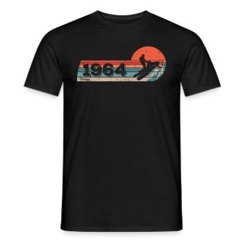 Conducteur de motoneige né en 1964 Anniversaire - T-shirt homme - noir - Devant - AI Model Male 178 light (178cm)