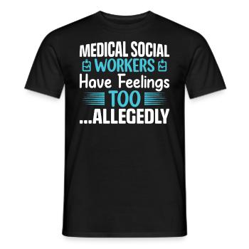 Les travailleurs sociaux médicaux ont des sentiments trop au travail - T-shirt homme - noir - Devant - AI Model Male 178 light (178cm)