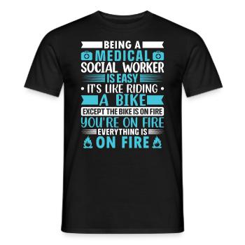 Travailleur social médical Emploi Hôpital - T-shirt homme - noir - Devant - AI Model Male 178 light (178cm)