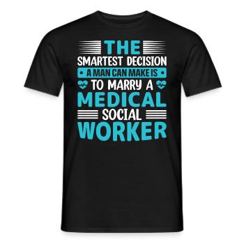 Travailleur social médical Emploi Hôpital - T-shirt homme - noir - Devant - AI Model Male 178 light (178cm)