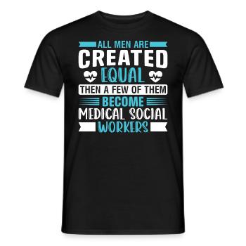Travailleur social médical Emploi Hôpital - T-shirt homme - noir - Devant - AI Model Male 178 light (178cm)