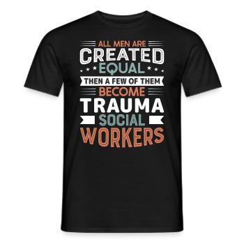 Trauma Travailleur social Profession Emploi Santé mentale - T-shirt homme - noir - Devant - AI Model Male 178 light (178cm)