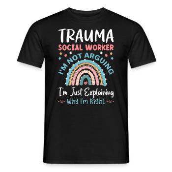 Trauma Travailleur social Profession Emploi Santé mentale - T-shirt homme - noir - Devant - AI Model Male 178 light (178cm)