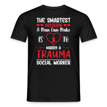 Trauma Travailleur social Profession Emploi Santé mentale - T-shirt homme - noir - Devant - AI Model Male 178 light (178cm)