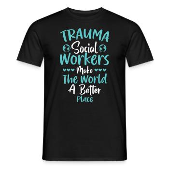 Trauma Travailleur social Profession Emploi Santé mentale - T-shirt homme - noir - Devant - AI Model Male 178 light (178cm)