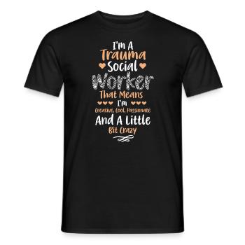 Trauma Travailleur social Profession Emploi Santé mentale - T-shirt homme - noir - Devant - AI Model Male 178 light (178cm)