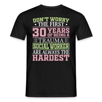 Trauma Travailleur social Profession Emploi Santé mentale - T-shirt homme - noir - Devant - AI Model Male 178 light (178cm)