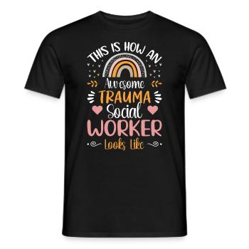 À quoi ressemble un travailleur social traumatisé impressionnant - T-shirt homme - noir - Devant - AI Model Male 178 light (178cm)