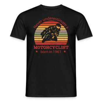 Moto vintage 1961 anniversaire cyclomoteur - T-shirt homme - noir - Devant - AI Model Male 178 light (178cm)
