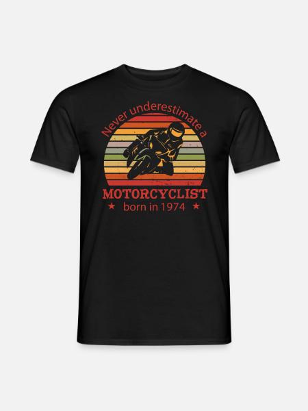 Moto vintage 1974 anniversaire cyclomoteur - T-shirt homme - noir