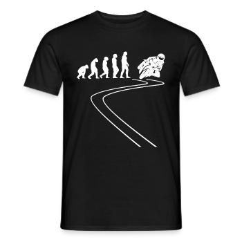 Motocycliste Moto Cyclomoteur Evolution Moto - T-shirt homme - noir - Devant - AI Model Male 178 light (178cm)