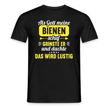 Als Gott meine Bienen schuf das wird lustig Biene - Männer T-Shirt - Schwarz - Vorne - AI Model Male 178 light (178cm)