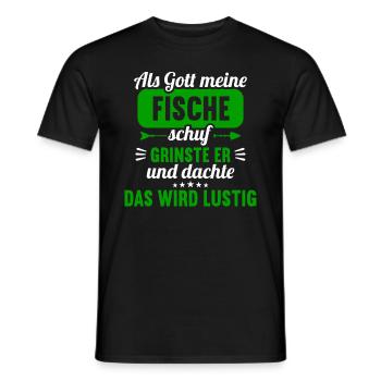 Als Gott meine Fische schuf das wird lustig Fisch - Männer T-Shirt - Schwarz - Vorne - AI Model Male 178 light (178cm)