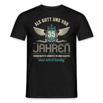 35 Jahre verheiratet wird lustig 35.Hochzeitstag - Männer T-Shirt - Schwarz - Vorne - AI Model Male 178 light (178cm)