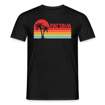 Vintage Urlaub Reise Pattaya Thailand Asien - Männer T-Shirt - Schwarz - Vorne - AI Model Male 178 light (178cm)