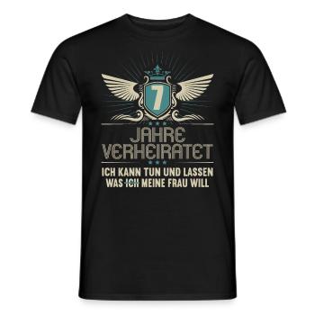 7 Jahre verheiratet kann tun 7.Hochzeitstag - Männer T-Shirt - Schwarz - Vorne - AI Model Male 178 light (178cm)