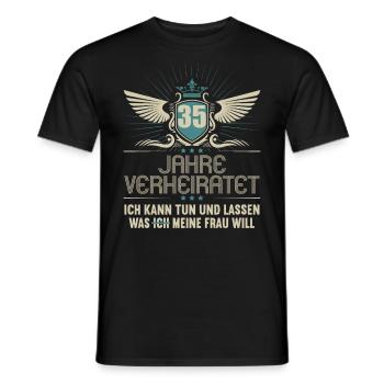 35 Jahre verheiratet kann tun 35.Hochzeitstag - Männer T-Shirt - Schwarz - Vorne - AI Model Male 178 light (178cm)