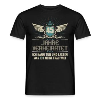 45 Jahre verheiratet kann tun 45.Hochzeitstag - Männer T-Shirt - Schwarz - Vorne - AI Model Male 178 light (178cm)