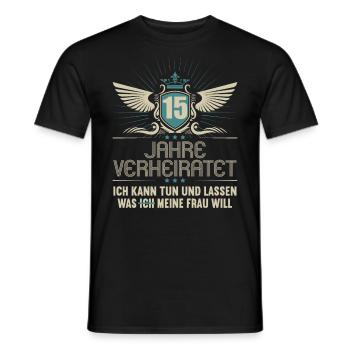 15 Jahre verheiratet kann tun 15.Hochzeitstag - Männer T-Shirt - Schwarz - Vorne - AI Model Male 178 light (178cm)
