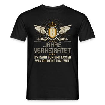 8 Jahre verheiratet kann tun 8.Hochzeitstag - Männer T-Shirt - Schwarz - Vorne - AI Model Male 178 light (178cm)