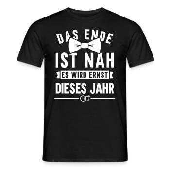 JGA 2022 Das Ende ist nah Bräutigam Geschenk - Männer T-Shirt - Schwarz - Vorne - AI Model Male 178 light (178cm)