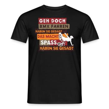 BMX Rad Radfahrer BMX Bike BMX-Rampe lustiges - Männer T-Shirt - Schwarz - Vorne - AI Model Male 178 light (178cm)