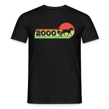 Cheval de trot vintage 2000 Chevaux d’anniversaire - T-shirt homme - noir - Devant - AI Model Male 178 light (178cm)