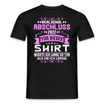 Realschule bestanden Realschulabschluss 2022 - Männer T-Shirt - Schwarz - Vorne - AI Model Male 178 light (178cm)