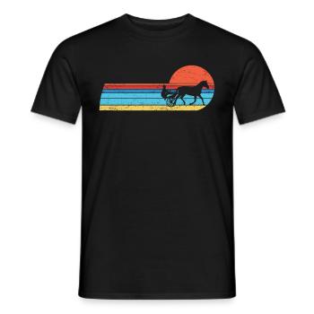 Harnais de chevaux de trot Chevaux de sport équestre - T-shirt homme - noir - Devant - AI Model Male 178 light (178cm)